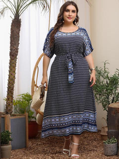 Chic Plus Size Summer Print Dress