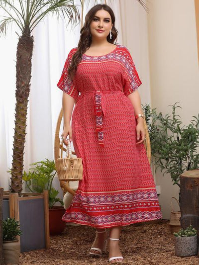 Chic Plus Size Summer Print Dress