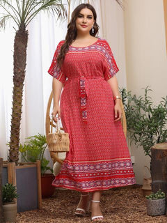 Chic Plus Size Summer Print Dress