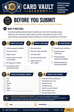 Sports Card Grading Submission Tracker | Card Vault Academy