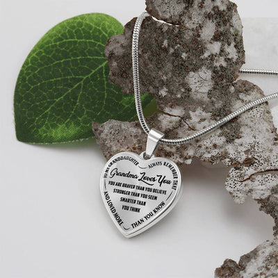 Gift for Grandma – Personalized Heart Necklace with Custom Engraving – 18k Gold – Grandmother Gift
