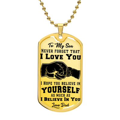 Dog Tag Necklace for Him – Gift for Son or Husband – Stainless Steel
