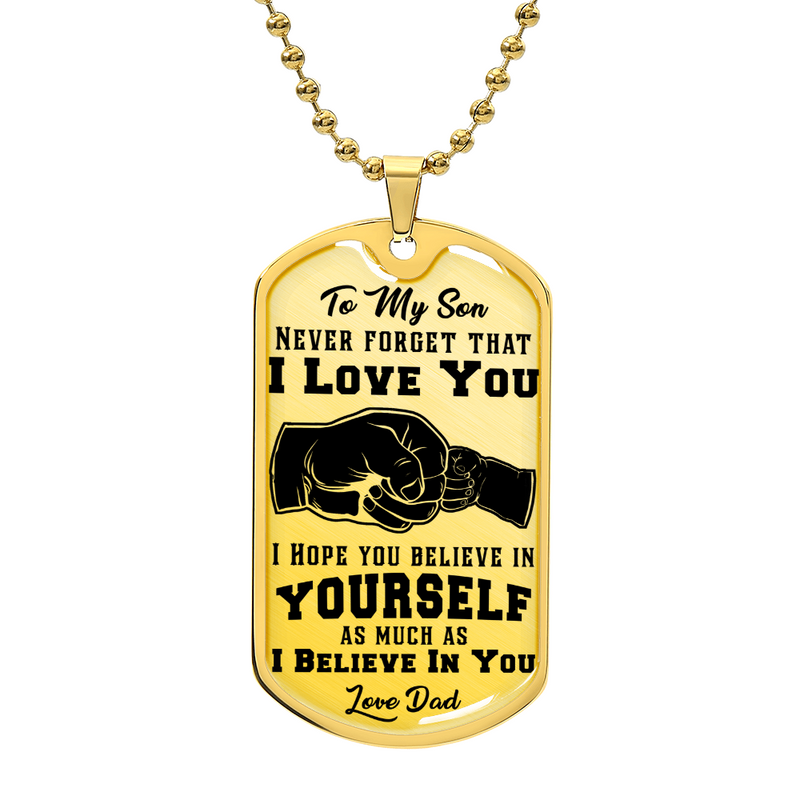 Dog Tag Necklace for Him – Gift for Son or Husband – Stainless Steel