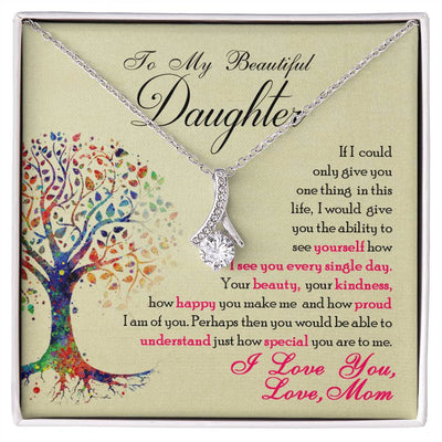 CZ Pendant Necklace – Gift for Daughter – Alluring Beauty Style – Gold Finish