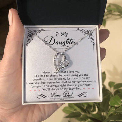CZ Crystal Heart Pendant Necklace – Gift for Daughter – Gold or White Gold Finish