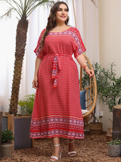 Chic Plus Size Summer Print Dress